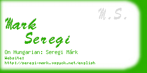 mark seregi business card