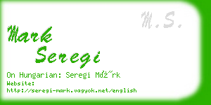 mark seregi business card